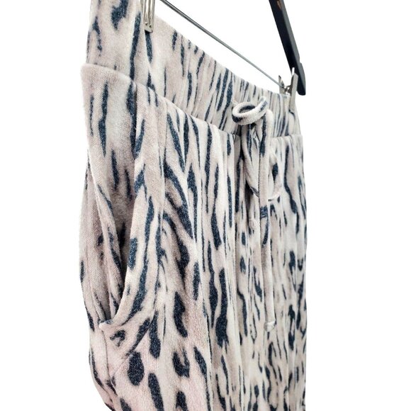 New Express Med Pants Elastic Waist High Waisted Cozy Leopard Jogger Loungewear - Picture 12 of 14